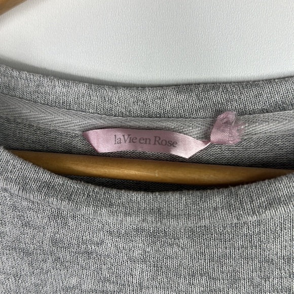 La Vie en Rose Mesh Back Sweater Womens Size L Light  Grey - Picture 3 of 6